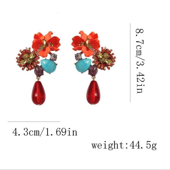 Zara Vibrant Floral Statement Earrings - Picture 6 of 17